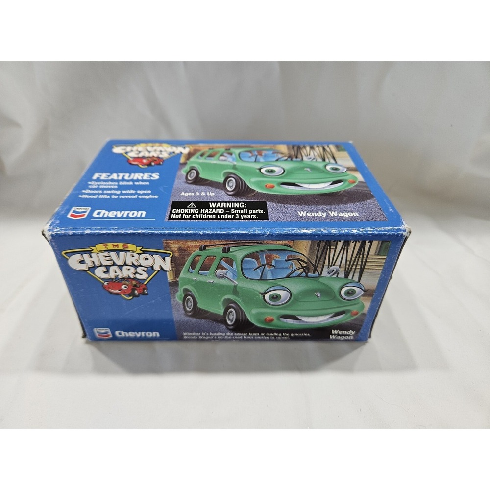 1996 The Chevron Cars WENDY WAGON‎ Eyes Move Doors Swing Hood Lifts New In Box